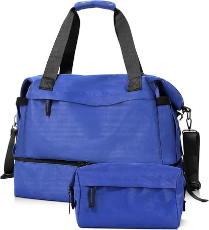 Gym Bag for Men Women, Tactical Travel Duffel bag with Removable Dividers & Shoe Compartment, Weekender Carry on Bag with Toiletry Bag, Overnight Range Bag for Workout Soccer Yoga Gym