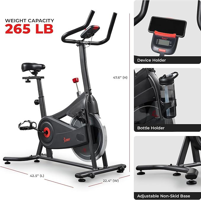 Sunny Health & Fitness ACTIVE Series Smart Exercise Bike with SunnyFit App Connection