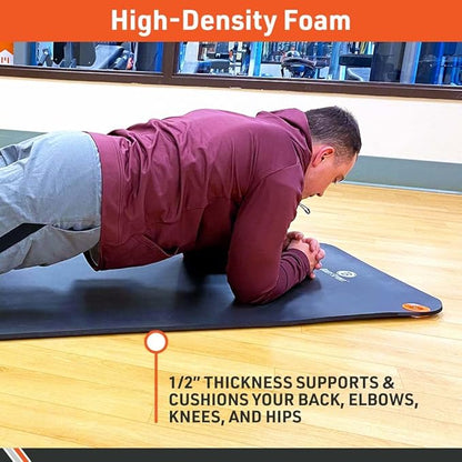 Body Sport Non-Slip Exercise Mat for Men & Women, Thick Foam Surface for Yoga, Pilates, Fitness & Aerobic Workouts