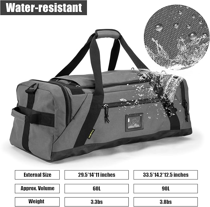 90L Large Duffle Bag,Gym Bags For Men Weekend Bag For Women Travel Backpack Carry On Sports Duffel Bag
