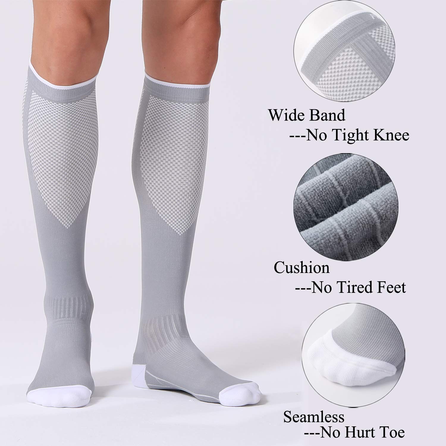 FITRELL 3 Pairs Compression Socks for Women and Men 20-30mmHg- Circulation and Muscle Support Socks