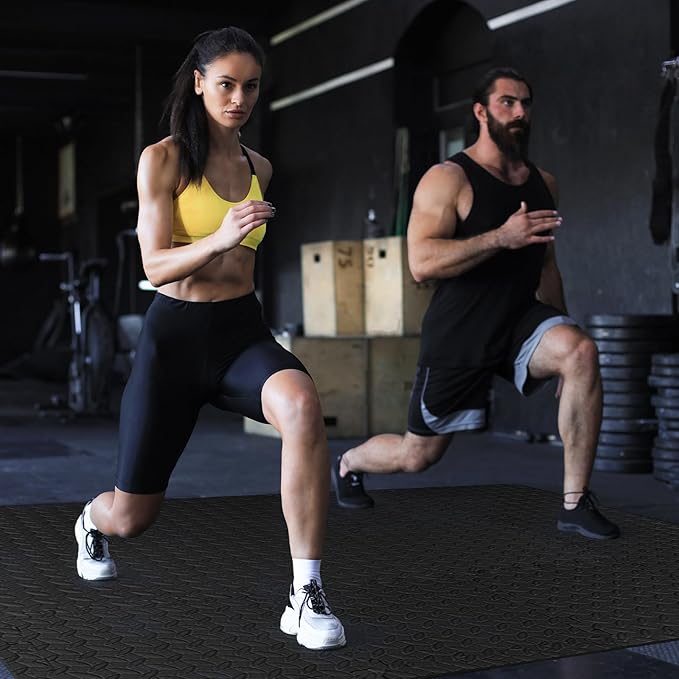 GWT Puzzle Exercise Mat, EVA Foam Interlocking Floor Tiles for Home Gym, Workout Equipment, Treadmill, Protective Flooring, Fit Tile 48 SQ FT (12 Pcs)