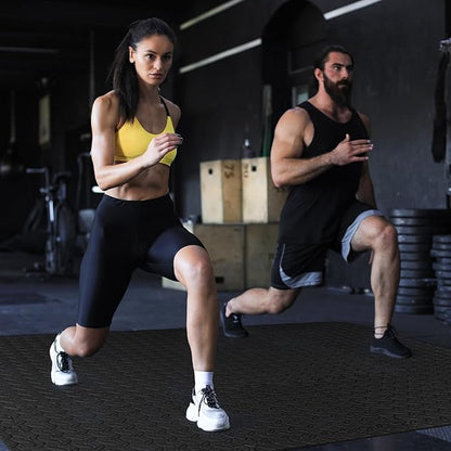 GWT Puzzle Exercise Mat, EVA Foam Interlocking Floor Tiles for Home Gym, Workout Equipment, Treadmill, Protective Flooring, Fit Tile 48 SQ FT (12 Pcs)