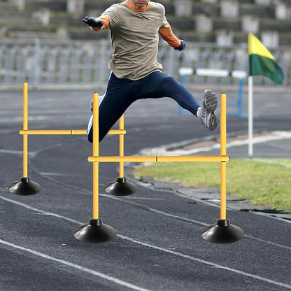 TNZMART 3.3 FT Agility Poles Adjustable Hurdles for Soccer Football Speed Training Equipment Track and Field