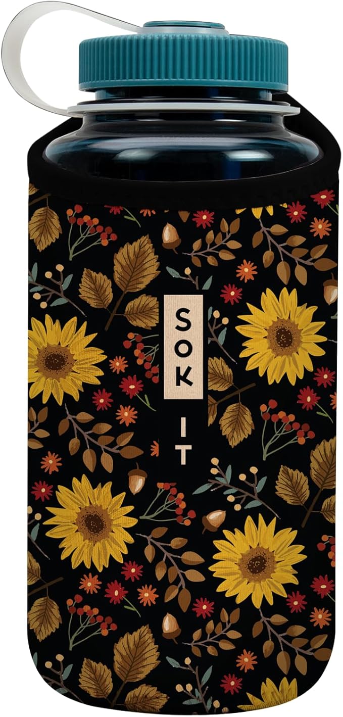 Sok It BotlSok Water Bottle Sleeve Insulated Neoprene Cover (Autumn Glow, Fits 32oz Nalgene)