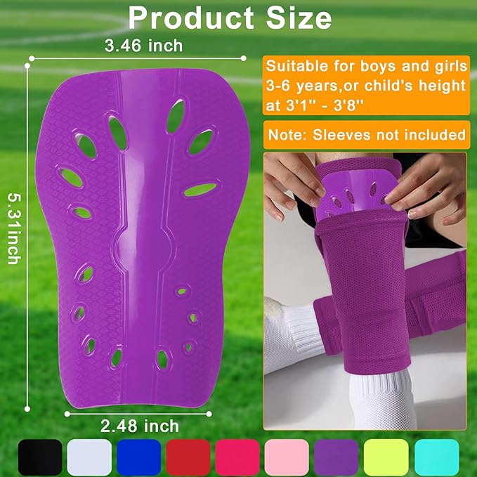2 Pairs Shin Guards Soccer for Kids,Shin Pads Extra Lightweight Breathable Slide in Shin Guard for Football Training Match Outdoor Activities Protective Slip-in Shin Guards for Boys Girls