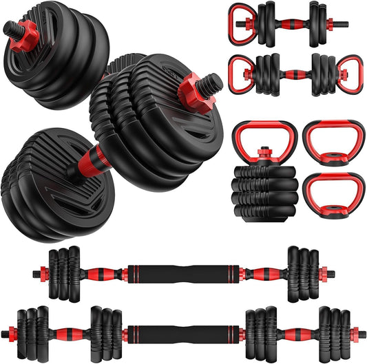 UNNMIIY Adjustable Dumbbells, 20/30/45/70/90lbs Free Weight Set with