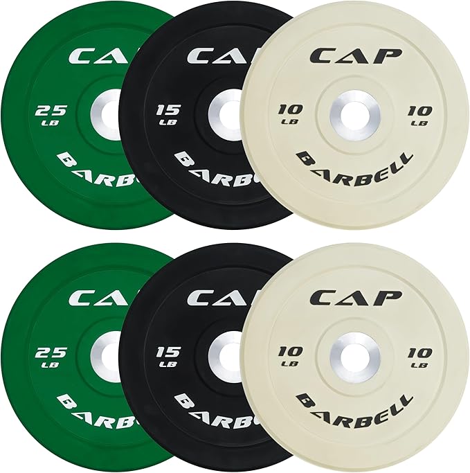 CAP Barbell 2-Inch Olympic Bumper Plate Weight Set | 100-370 lbs | Multiple Options