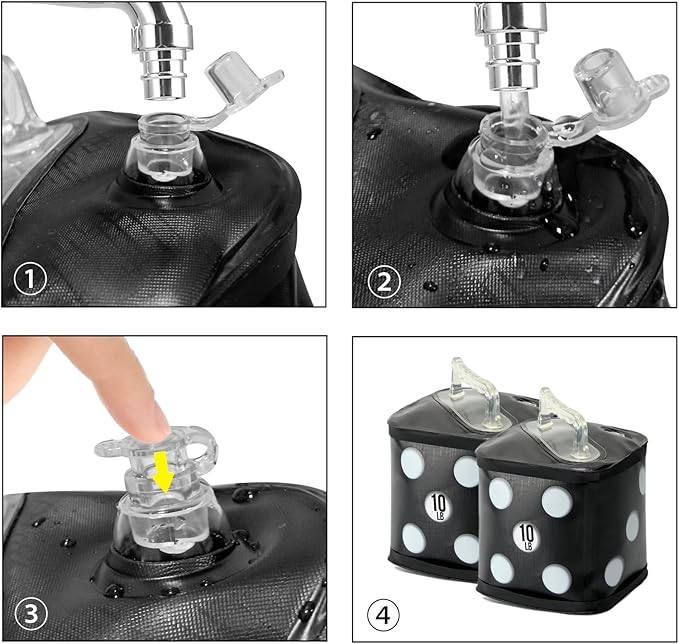 Travel Dumbbells, Water Filled Dumbbells Set, Fitness Exercise Dice 15/20 lbs, Portable Fitness Equipment, Fun for Strength Training, Core Training