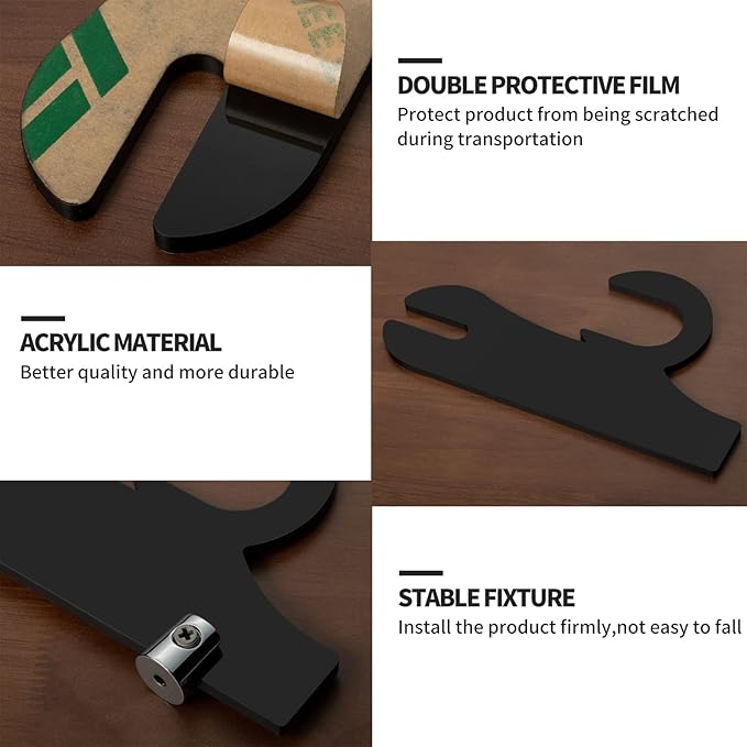 TRINENOX Sword Stand, Sword Wall Mount, Sword Hook, Sword Hanger Rack, Wall Mount Sword Hook, Acrylic Samurai Sword Display Holder for Katana Tanto Genji Wakizashi Sword Hanger Rack (2 Pairs Black)