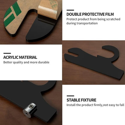 TRINENOX Sword Stand, Sword Wall Mount, Sword Hook, Sword Hanger Rack, Wall Mount Sword Hook, Acrylic Samurai Sword Display Holder for Katana Tanto Genji Wakizashi Sword Hanger Rack (2 Pairs Black)