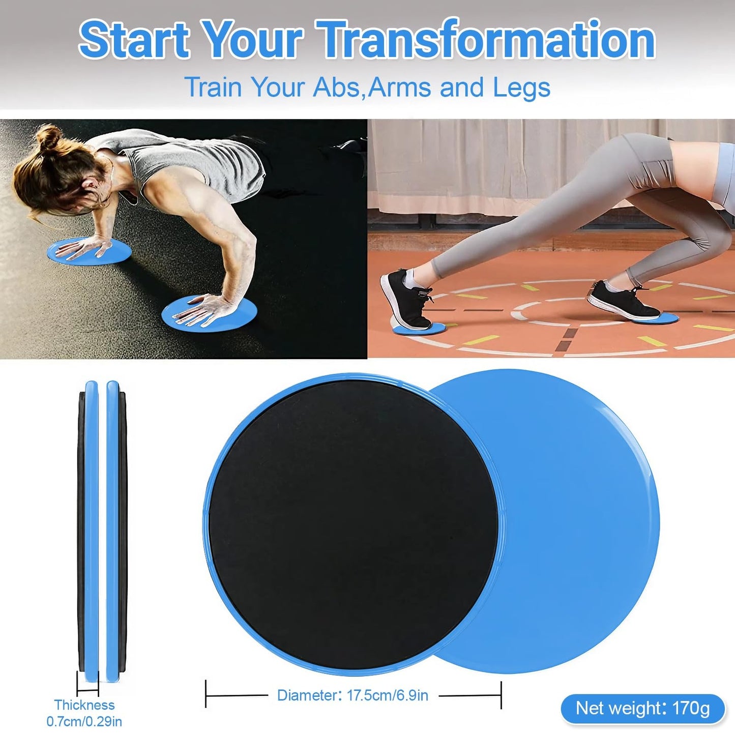Zwxejcb 2-Pack Exercise Sliders & Fitness Discs – Dual-Sided Exercise Gliding Discs for Core
