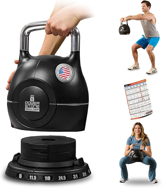 Lifepro Adjustable Kettlebell - 7in1 Kettlebells Weight with Quick-Select Dial & Safety Lock – Choose 22.5 lb or 44 lb – Compact Space Saving for Strength Training & Full Body Workouts