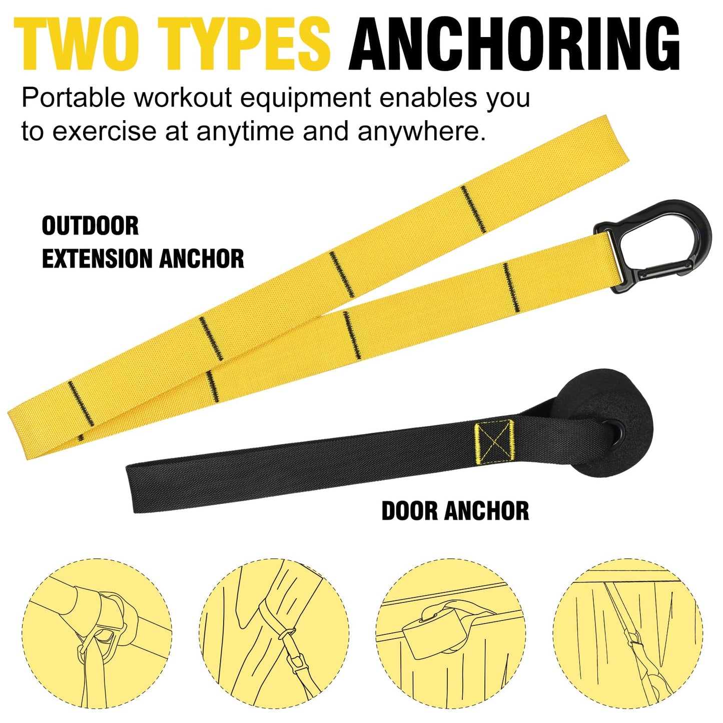 Home Resistance Training Kit, Bodyweight Resistance Bands with Handles, Door Anchor, Resistance