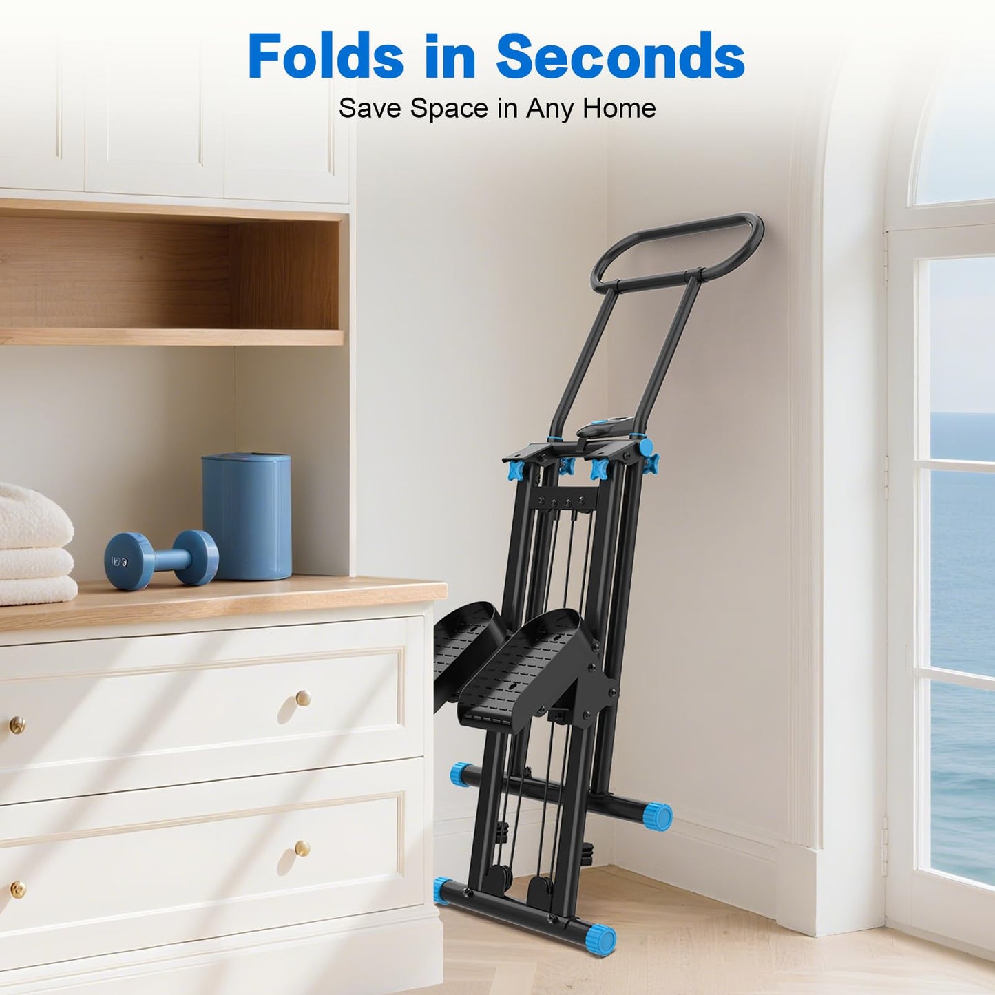 HXD-ERGO Stair Stepper for Home, 6 Adjustable Resistance Vertical Climber Cardio Exercise Machine