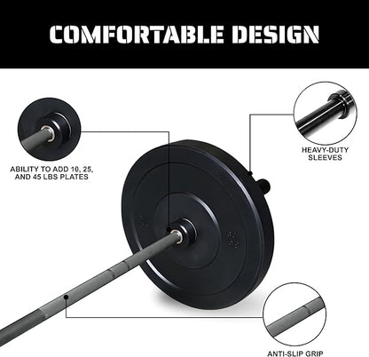 Tribe WOD Olympus Barbell Bar & Weight Bar - Durable, Bend-proof for Men and Women, Multipurpose Cerakote Weightlifting and Powerlifting Barbell for Home and Gym - Maximum Training Adaptability