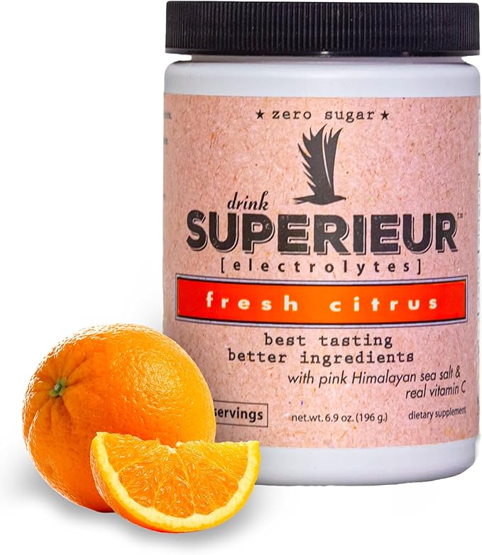 Superieur Electrolytes ??Plant Based Electrolyte Supplement w/Sea Minerals for Hydration & Recovery ??Keto Friendly, Non-GMO, Zero Sugar, Vegan Healthy Sports Drink Powder ??Citrus (70 Servings)