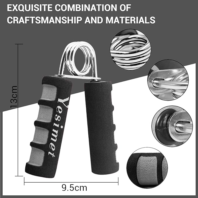 2 Pack Hand Grip Strengthener Set, Forearm Exerciser, Finger Gripper, Grip Strength Trainer, Hand Grip- Soft Foam Hand Exercise for Quickly Increasing Wrist Forearm and Finger Strength