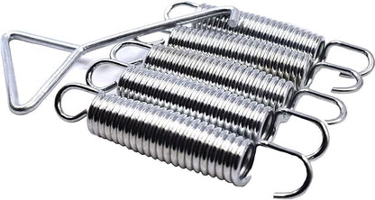 Bold and Thickened Steel Ring 5.5" Trampoline Springs Heavy Duty Galvanized Steel Replacement Spring Set ，Come with Free Triangle Hook-Hook(10 Pieces)