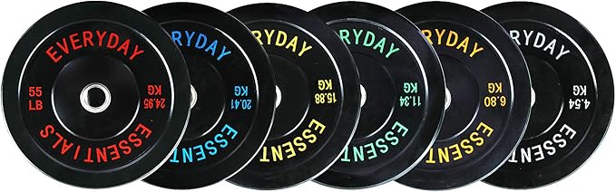 2-Inch Olympic Bumper Plates, Perfect Weight Plates for Weightlifting and Strength Training, Multiple Weights Available