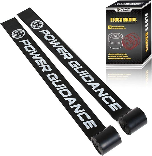 POWER GUIDANCE Muscle Floss Bands - Compression Bands - Mobility & Recovery Bands - for Improving Movement, Increasing Circulation & Reducing Soreness