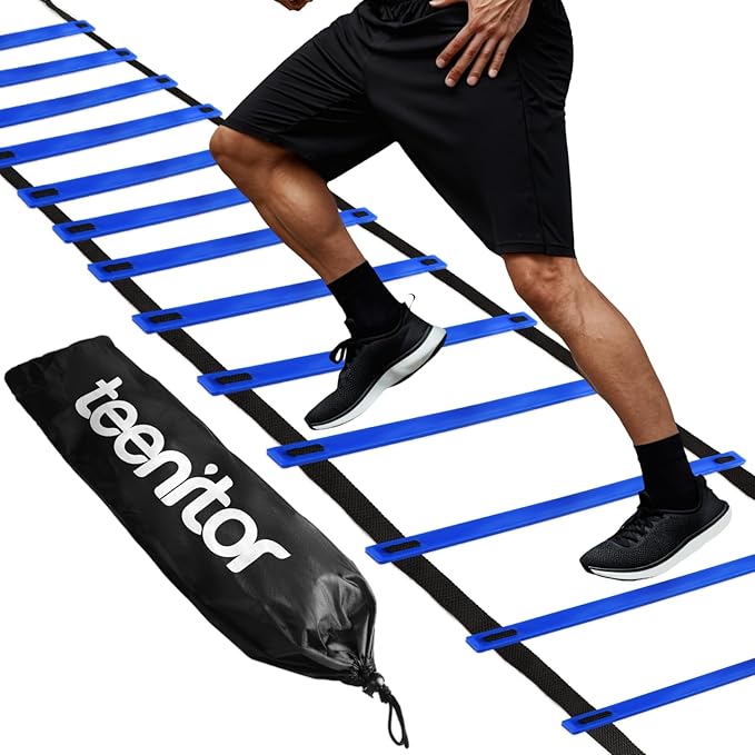 Teenitor Agility Ladder Speed Ladder Training Ladder for Soccer, Speed, Football Fitness Feet Training Carry Bag Agility Training Equipment 13 rungs, 23 feet