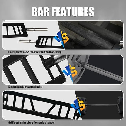 Multi Grip Barbell Swiss Bar | Cambered Barbell Multi Grip Olympic Barbell, Fits 2-inch Olympic Weight Plates, For Home Gym & Support Pressing, Lifting & Curls