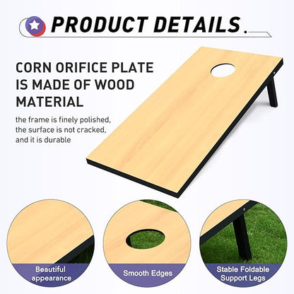 4x2 Ft Cornhole Boards Set, Premium Regulation Size Cornhole Boards with 8 All-Weather Bean Bags, Carrying Case and Scoreboard