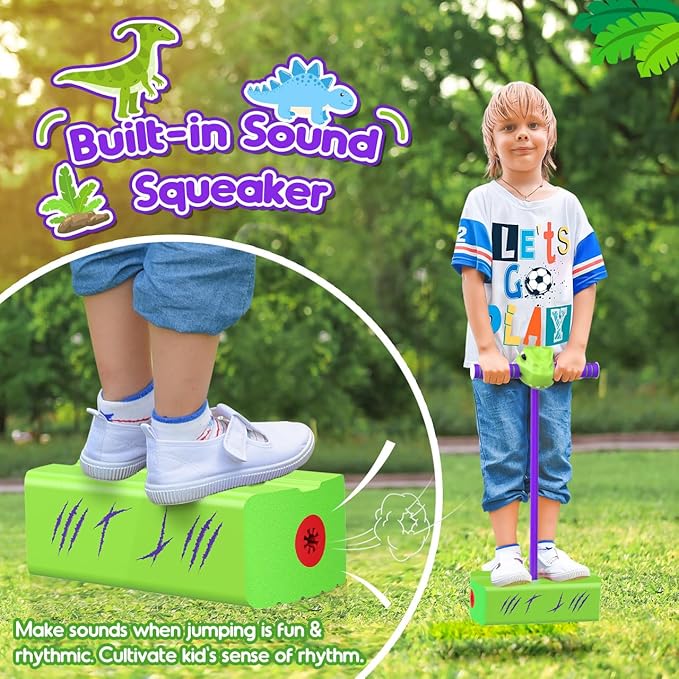 CUUGO LET'S GO! CG Jumping Promotes Growing Taller- Pogo Stick Foam Pogo Jumper for Kids, Toys for 3-12 Year Old Boys Girls Outdoor Toys Indoor Toys Fun Gifts Christmas Stocking Stuffers Gifts