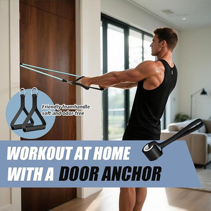 WHATAFIT Resistance Bands, Exercise Bands，Resistance Bands for Working Out, Work Out Bands with Handles for Men and Women Fitness, Strength Training Home Gym Equipment