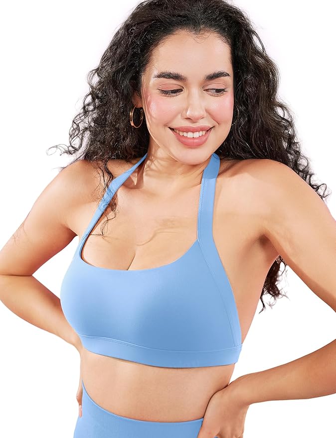 VOYJOY Sports Bras for Women Basic Wireless Bra Crop Workout Yoga Bra Sexy Tank Top