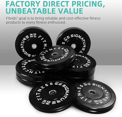 Olympic Bumper Plates Set, 2" Weight Plates for Strength Training & Weightlifting, Paris or Set or Set with Barbell, Multiple Options