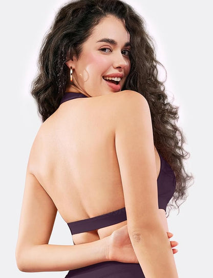 VOYJOY Sports Bras for Women Basic Wireless Bra Crop Workout Yoga Bra Sexy Tank Top