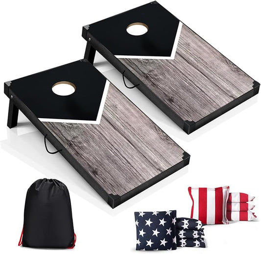 2’x3’ Cornhole Boards Set, Cornhole Outdoor Game Set - Corn Hole Toss Boards Set with 8 Cornhole Bags and 2 Cornhole Boards, Cornhole Sets for Adults Lawn Outside Backyard Games
