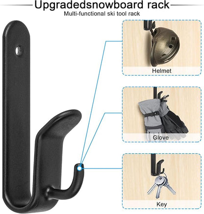 Snowboard Wall Mount Clips, Horizontal Skateboard Wall Mount，Snowboard Display Stand for Room, Garage