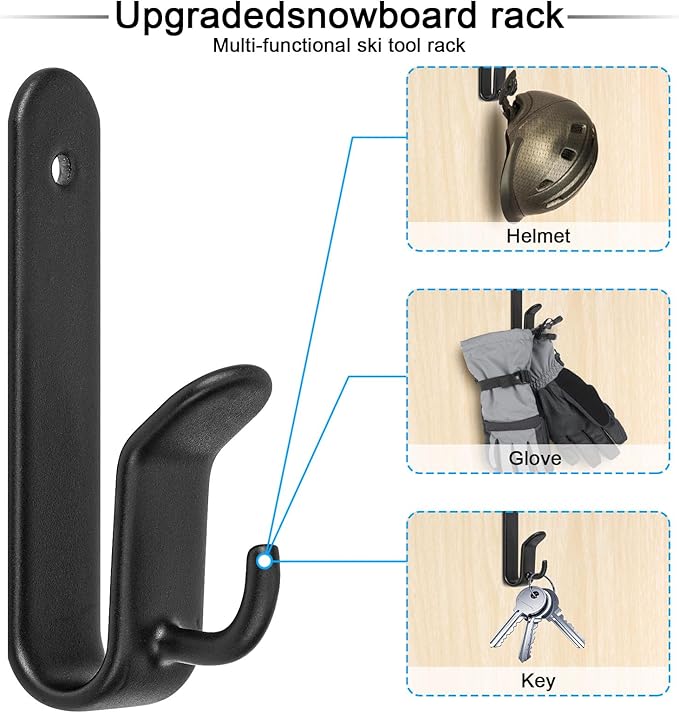 Snowboard Wall Mount Clips, Horizontal Skateboard Wall Mount，Snowboard Display Stand for Room, Garage