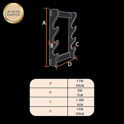 Mythrojan Solid Wood Sword Stand Medieval Sword Wall Mount Samurai Sword Display Stand Katana Sword Holder Gladiator Sword Wall Display Crusader Sword Stand Knife Stand for Display - Three Tier Stand