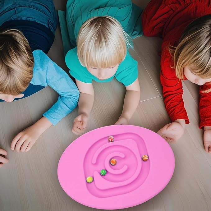 Maze Balance Board for Kids Plastic Wobble Rocker Balance Board with Mini Balls Load 170lb for Balancing Exercise Equipment Game Girls Boys Physical Therapy, 18.5 x 14.57 Inches