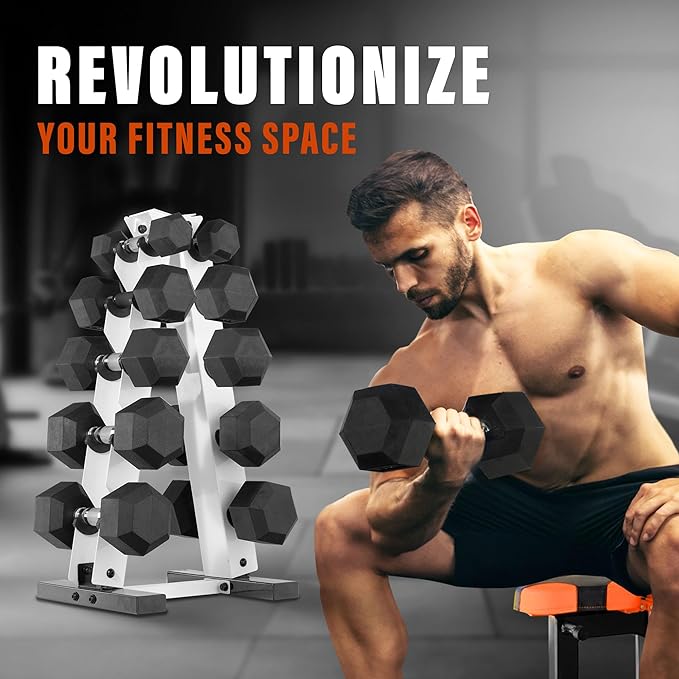 YES4ALL Dumbbell Rack Stand Only, 5 Tier A Frame Weight Rack for Dumbbells