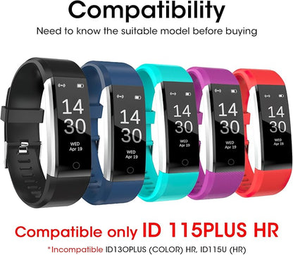 Watch Bands Replacement for ID115plus HR, Very Fit Pro Activity Fitness Tracker Wrist Bands Set, Multicolor Veryfitpro Smart Watch Strap Replacements