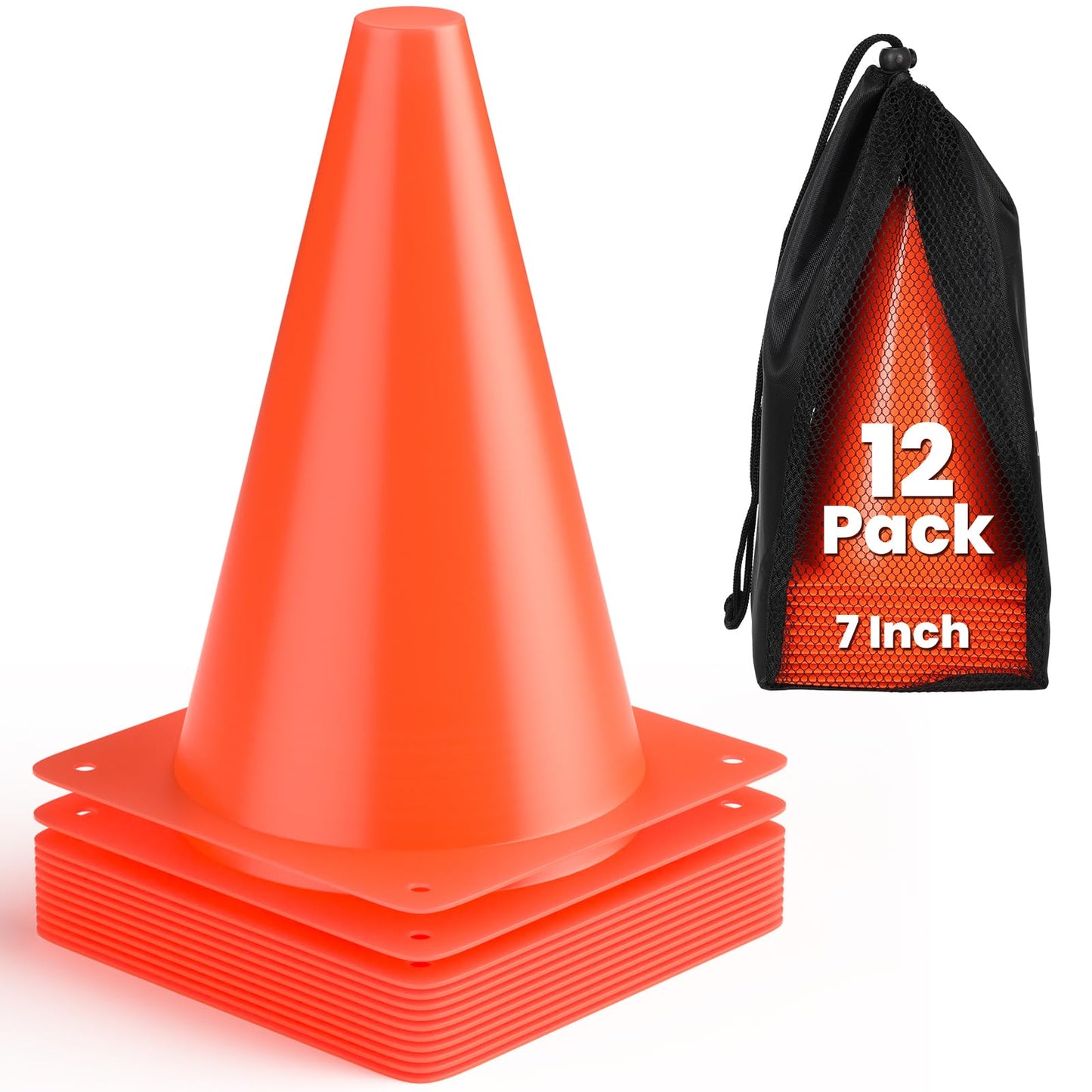 GHB Soccer Cones 7" 9" of 12 24 Pack Disc Soccer Sport Cones