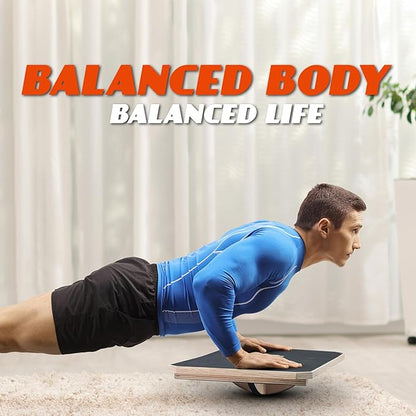 Multi-Optional Wooden Balance Board for all kind of balance tranning, Extra-Large Anti-Slip Wobble, Rocker and Plank Board for Balance and Core Training, Balancing Board for Under Desk