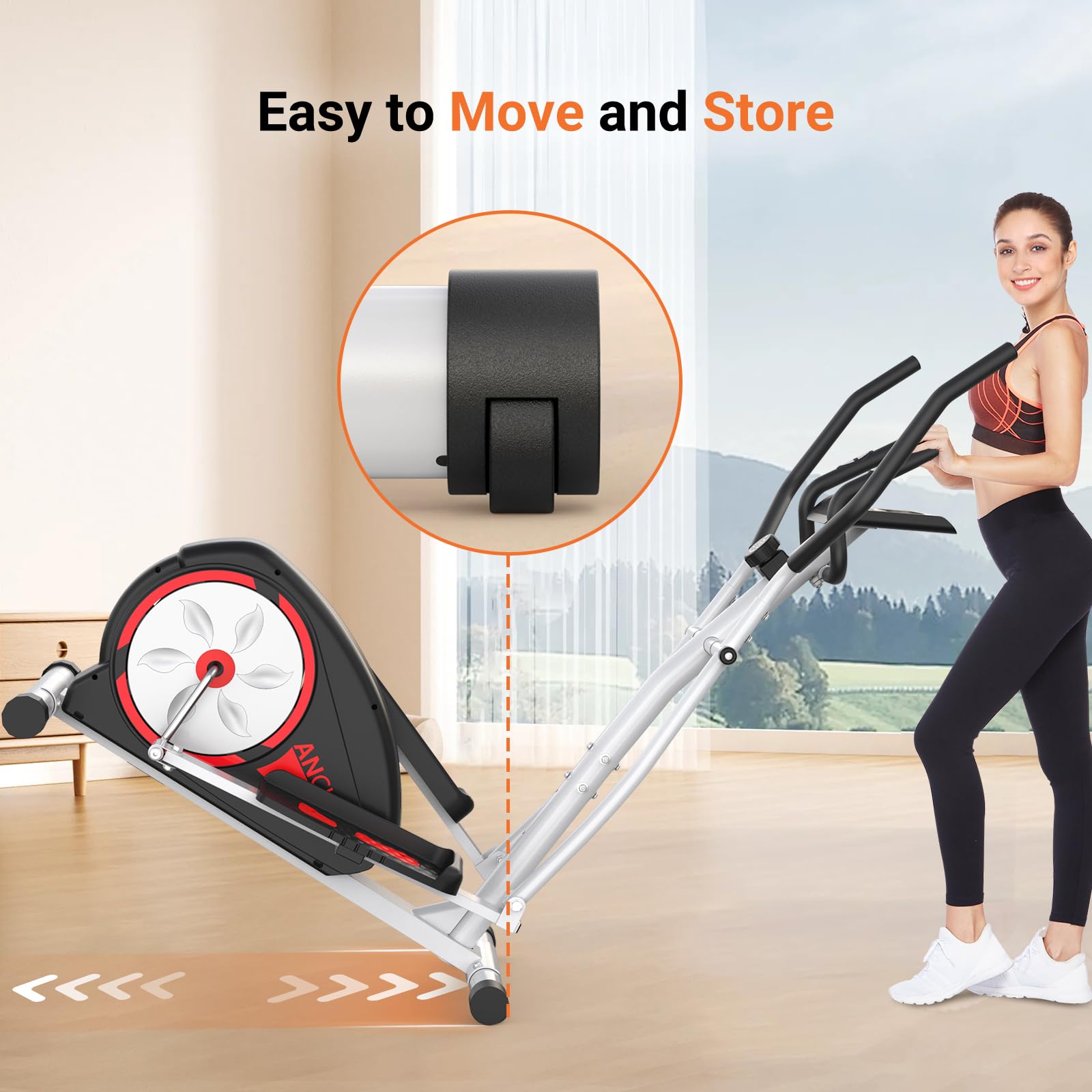ANCHEER Elliptical Exercise Machine, Elliptical Trainer for Home Gym, Exercise Equipment 500Lbs Max