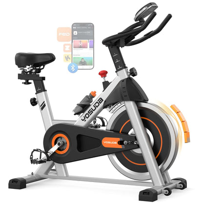YOSUDA Exercise Bike, Brake Pad Stationary Bike for Home with Exclusive App, Magnetic Indoor