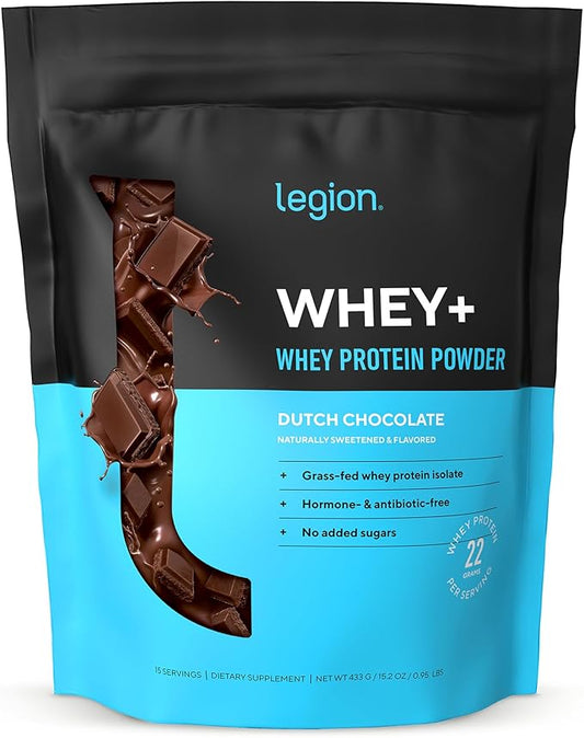 LEGION Whey+ Protein Whey Isolate from Grass Fed Cows - Whey Protein Isolate Powder Low Calorie