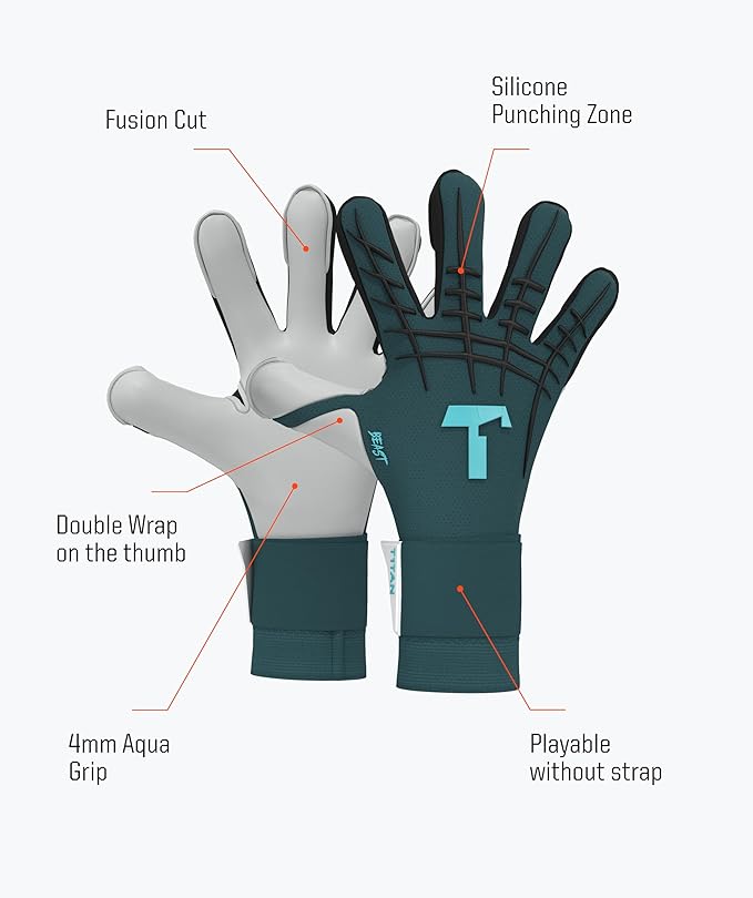 T1TAN Beast Goalkeeper Gloves - Without Finger Protection - Soccer Goalie Gloves Adult - Professional Goal Keeper Gloves for Youth, Men & Women - Size 6-11
