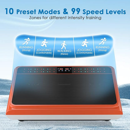 Vibration Plate Exercise Machine - Whole Body Workout Vibration Platform Lymphatic Drainage Machine for Weight Loss Home Fitness with Resistance Bands Remote