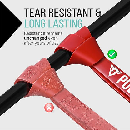 PULLUP & DIP Fitness Bands, Resistance Bands with Bag, Door Anchor (with Sets) and Exercise Guide - Single & in Value Set, Pull-Up Band Fitness Band for Calisthenics