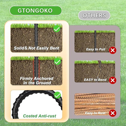 12" Trampoline Stake Anchors high Wind u Stakes for Ground Anchors Heavy Duty Stakes Trampoline Anchor Accessories (Black-4PCS)