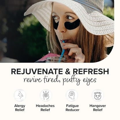 ToGoSpa, Bamboo Charcoal Under Eye Repair Mask, Collagen Under Eye Patches, Enriched With Ale Vera, Hyaluronic Acid, Lightens Skin Tone And Soothes Redness And Puffiness, Pack Of 6